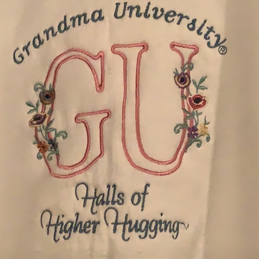 Floral Grandma University Sweatshirt “Halls of Higher Hugging” W/Collar! NWT